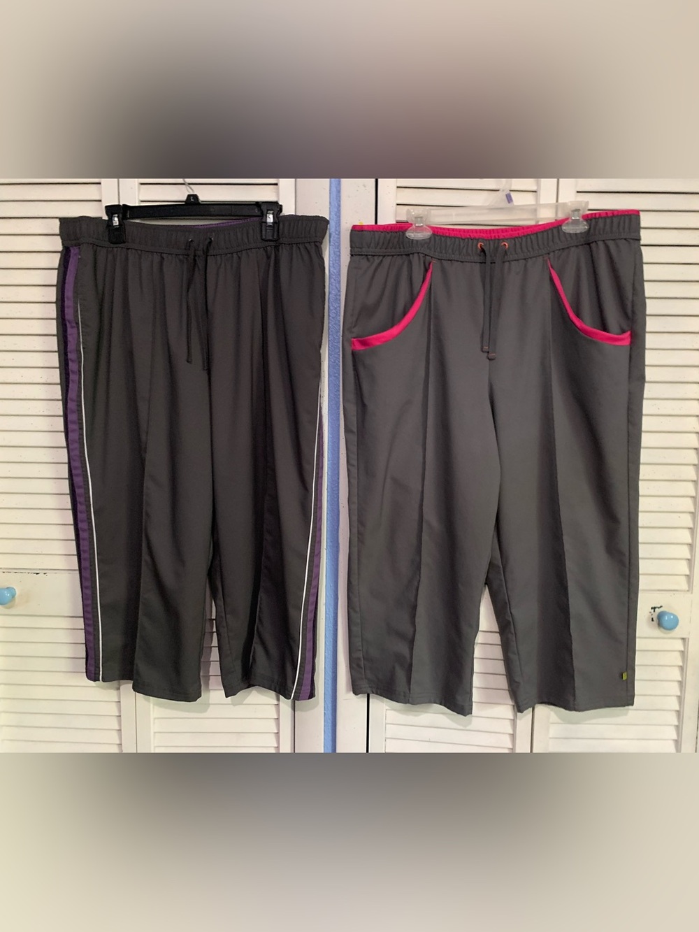 Womens 1X Capri Bundle 2 Pair Made For Life & SB Active Gray